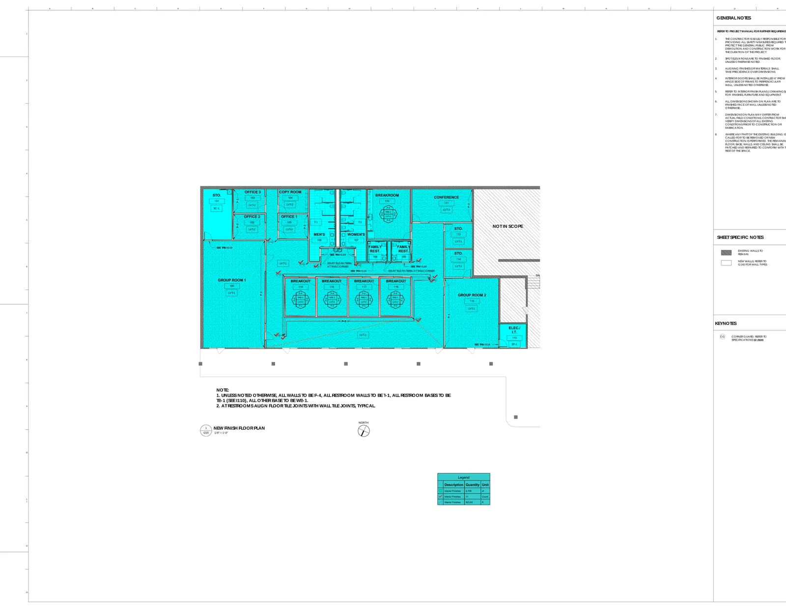 Golden I220 finish floor plan with AI area takeoff inside the BuildVision AI editor.