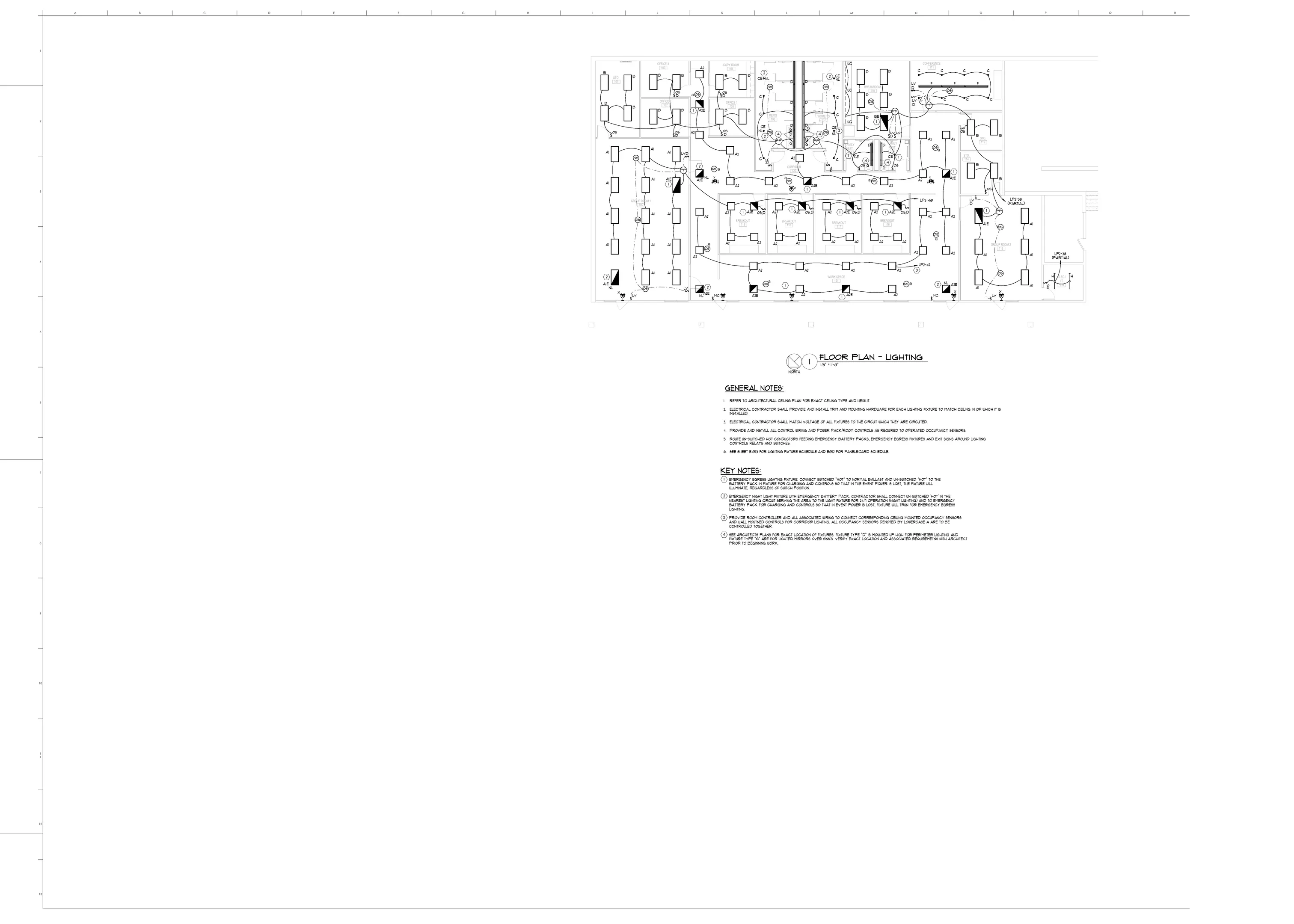 Golden E320 electrical lighting plan inside the BuildVision takeoff editor.